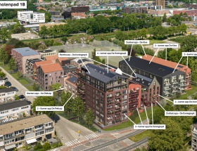 Vogelvlucht Pelmolenpad inclusief aanduiding gebouwen